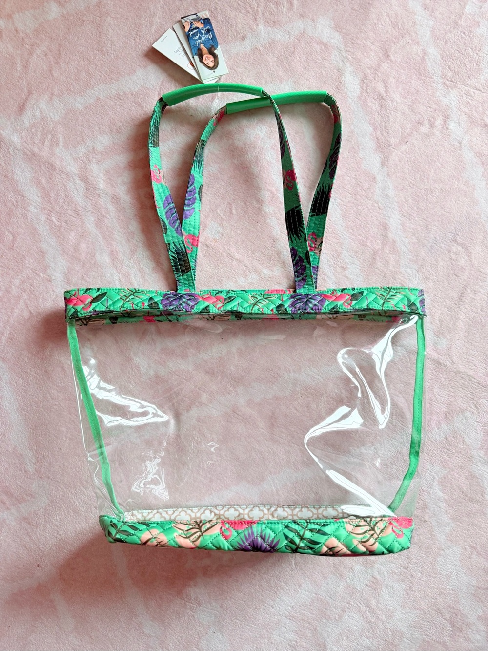 🦩LUG Peekaboo Clear Tropical Print Beach Tote 🦩